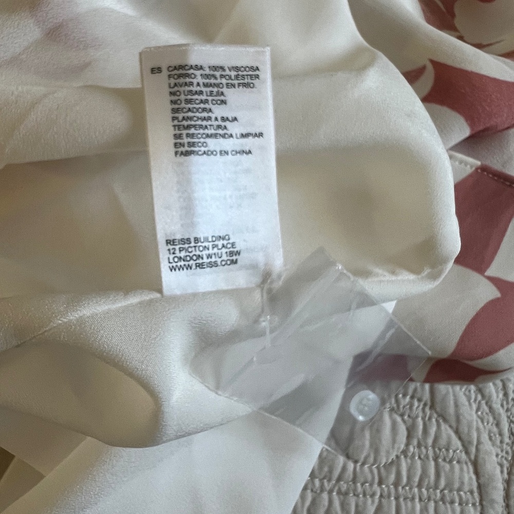 NWOT Elegant Floral Printed MIDI Dress in Beige Pink & Ivory - Picture 4 of 5